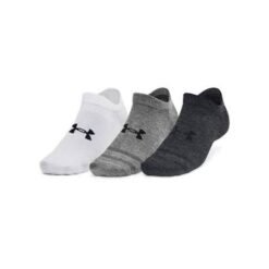 Medias UA Blanco Gris Negro Pack de 3 1382623 025
